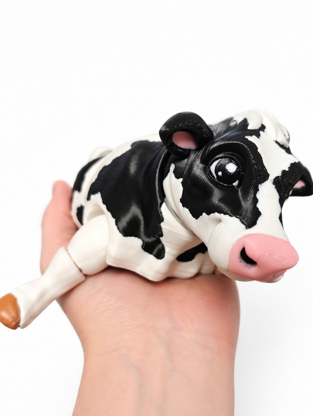 Black & White Cow Figurine 3D with Pink Snout - Picture 4 of 4